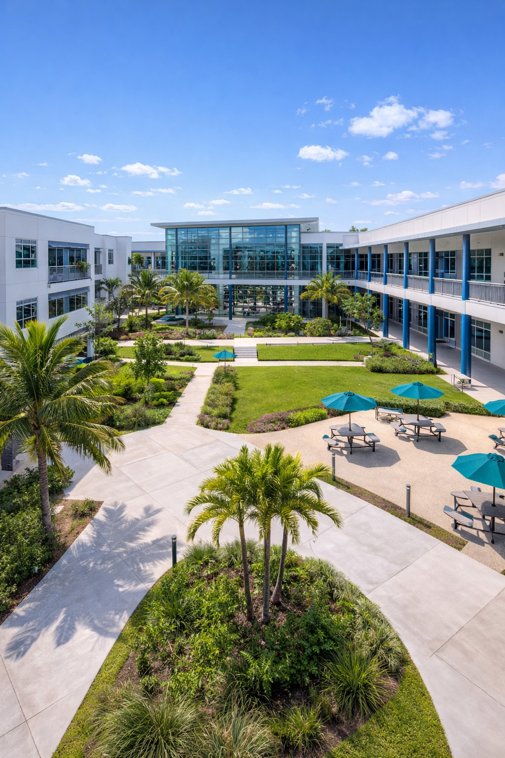 Modern school campus in Jupiter Florida with WiFi installation and network infrastructure
