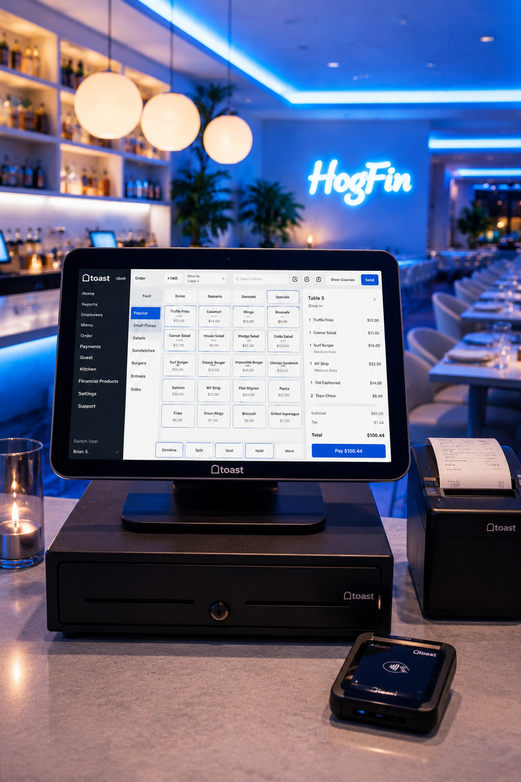 Toast POS Installation & Restaurant Network Deployment In Jupiter, FL Toast POS system installation inside a modern restaurant with professional restaurant WiFi and network infrastructure in Jupiter, Florida